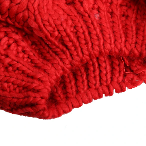 Теплый зимний женский Берет вязаная мешковатая шапка бини многоцветная лыжная