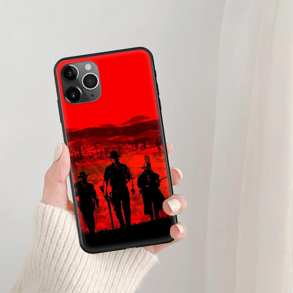 

Red Dead Redemption 2 Phone Case For IPhone 5 5S SE 5C 6 6S 7 8 Plus X XS XR 11 12 Mini Pro Max 2020 black Hoesjes 3D Waterproof