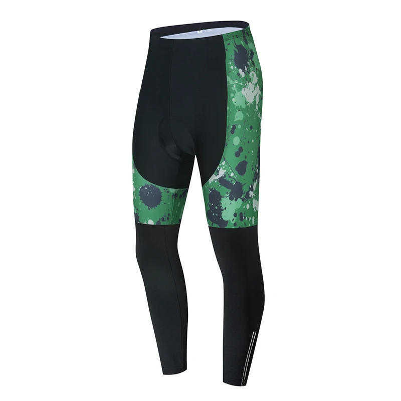 Велосипедный костюм с спортивным рисунком мужские зеленые гелевые дышащие