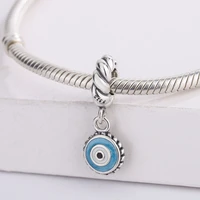 european style 925 sterling silver bead blue watchful eye shape charm bead charm bracelet diy jewelry making for pandora