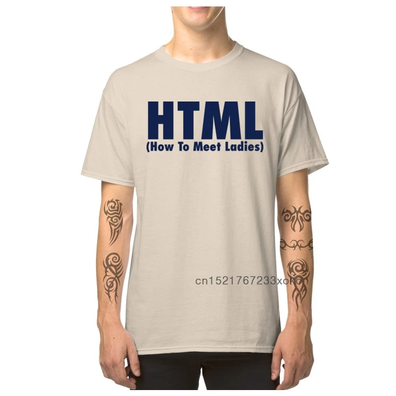 Футболка мужская с надписью Language Of Love стильная тенниска принтом HTML хлопковая