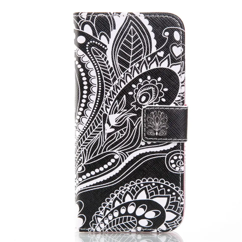 Black Flower Милый простой чехол из ротанга для apple iphone 11 Pro Max X XR XS 8 7 6 6S Plus флип Fundas слот для карт кошелек сумка для мобильного телефона P27F - Цвет: Black Flower