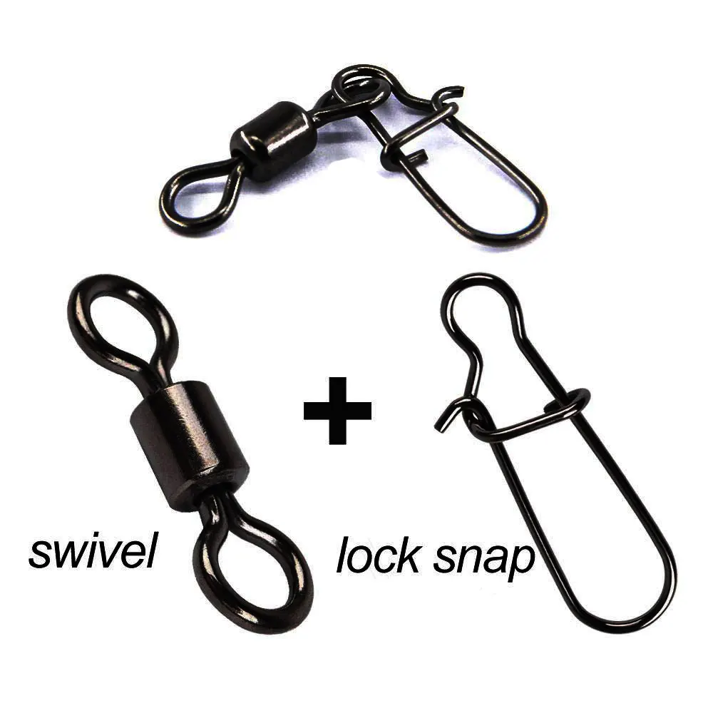 JIGEECARP 20 шт./лот латунный вращающийся вертлюг с защелкой матовый черный крючок для