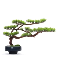 new chinese style artificial greeting pine bonsai maple leaf hotel club model room sales department soft decorative ornaments