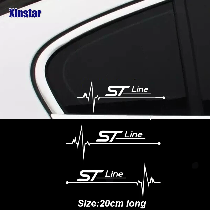 2 шт. ST STLINE автомобильные наклейки на окна для Ford Focus Fiesta Mondeo Fusion Escape Edge Ecosport Kuga Smax