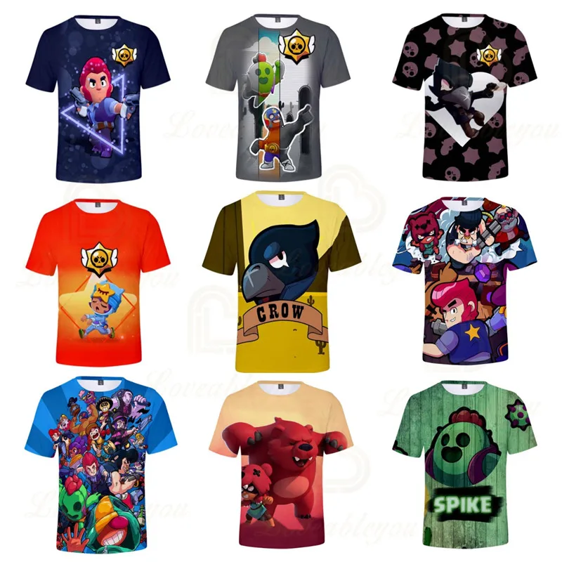 

6 To 19 Years Kids Teen Clothes Leon Shirts Fashion Cartoon T-shirt NITA Stars Shooting Game 3D T-shirt Boys Girls Tops