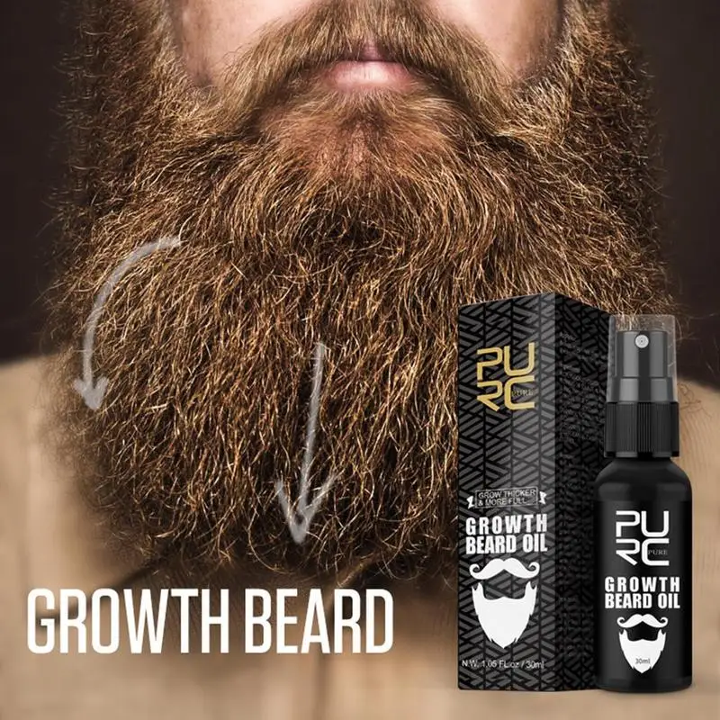 

Pure Beard Growth Oil Men Anti Hair Loss Grow Moustache Thicker Hair Beard Gentlemen's Pro Oil Essence Extension Fuller 30m A4L7