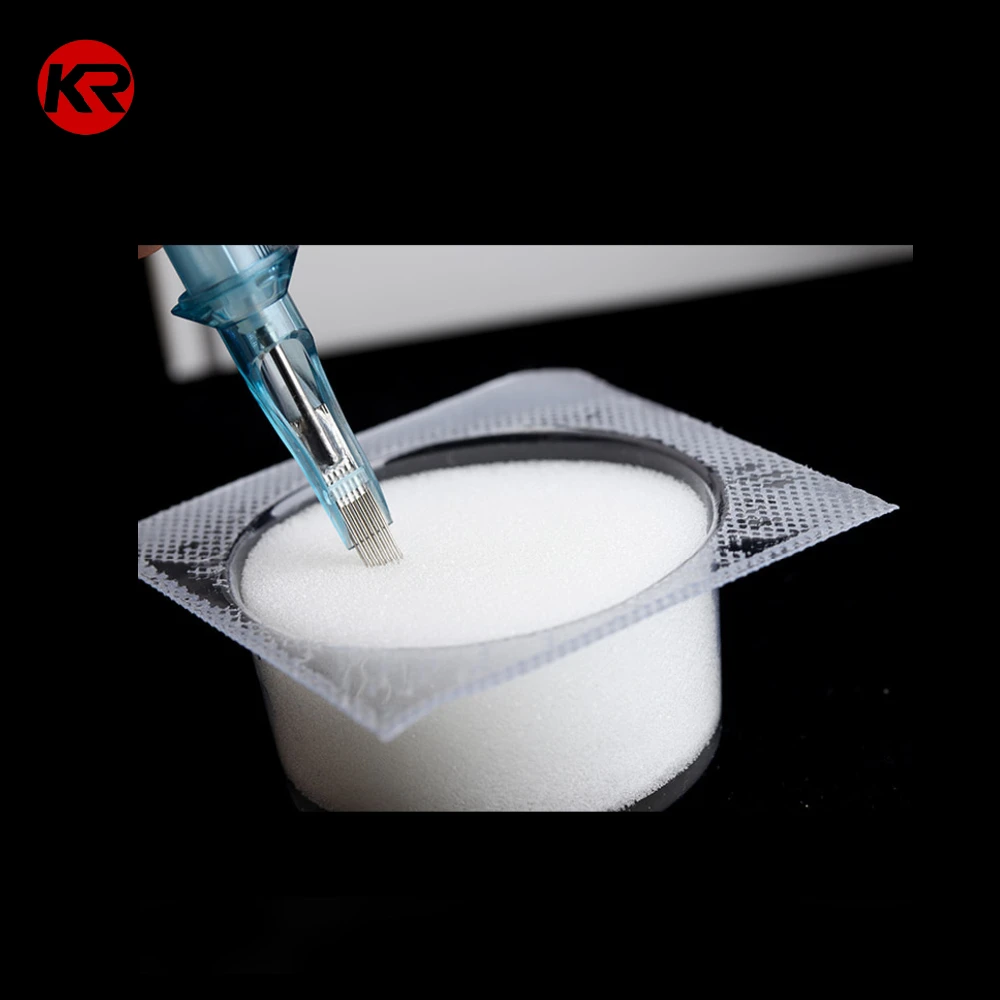 

18 Pcs Disposable Tattoo Needles Dip Wash Cup Foam Tattoo Equipment Rinse Dip Clean Needle Cups Tattoo Needle Cleaning Tools