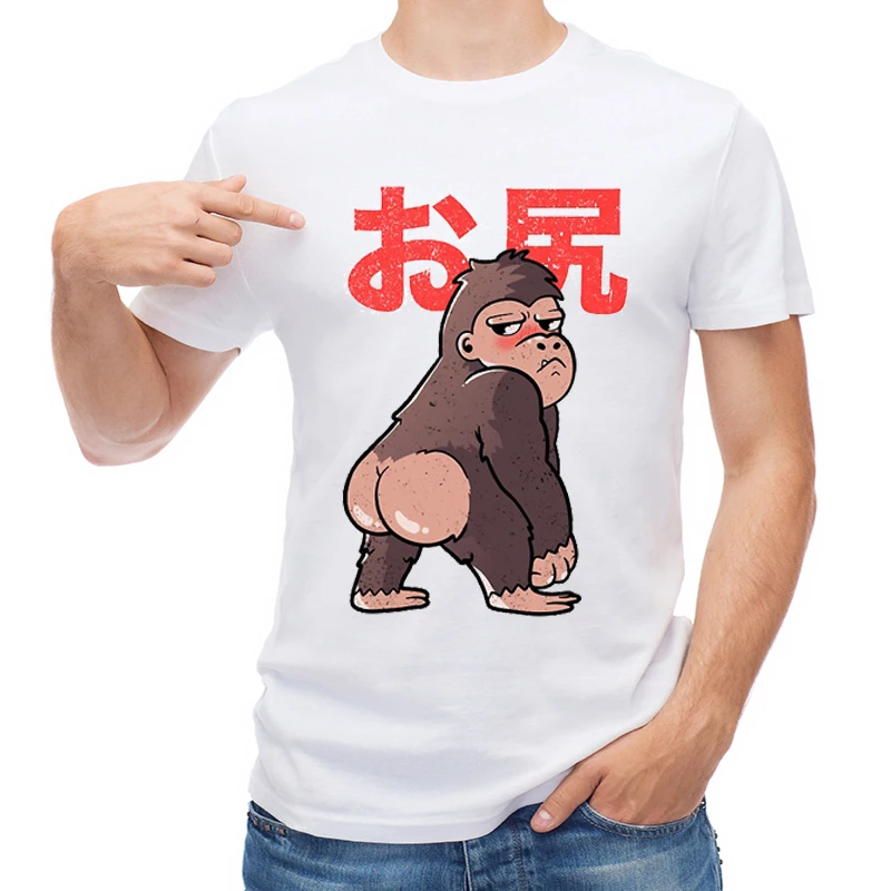 

TEEHUB Fashion Cute Funny Monster Butt Kong Printed Men T Shirt Hipster T-shirt Short Sleeve O-Neck Tops Cool Tees