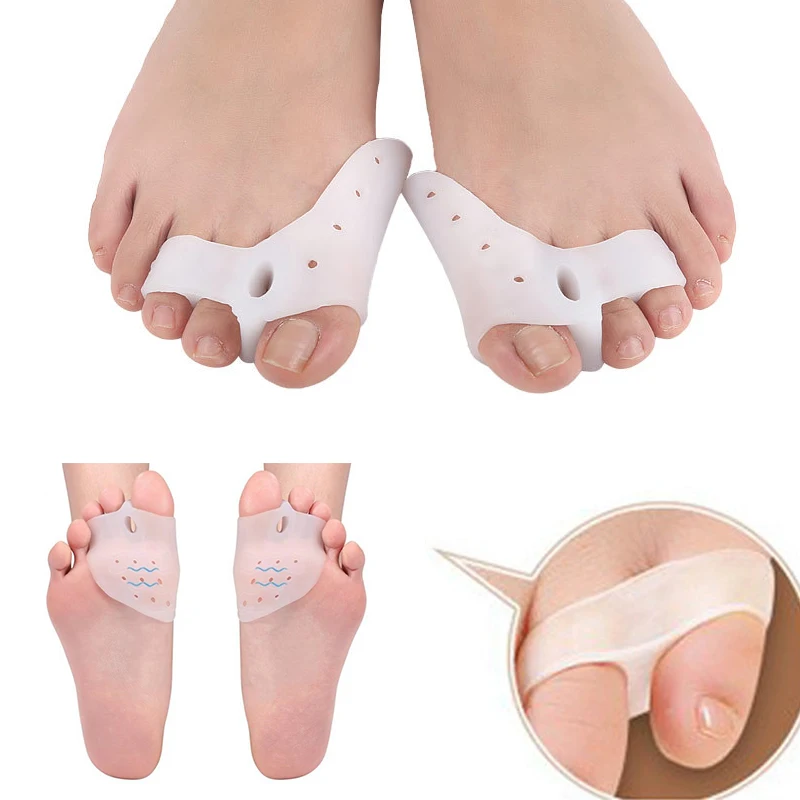 

2Pair Foot Care Tool Bunion Corrector Bone Big Toe Protector Hallux Valgus Straightener Silicone Toe Spreader Pedicure Corrector