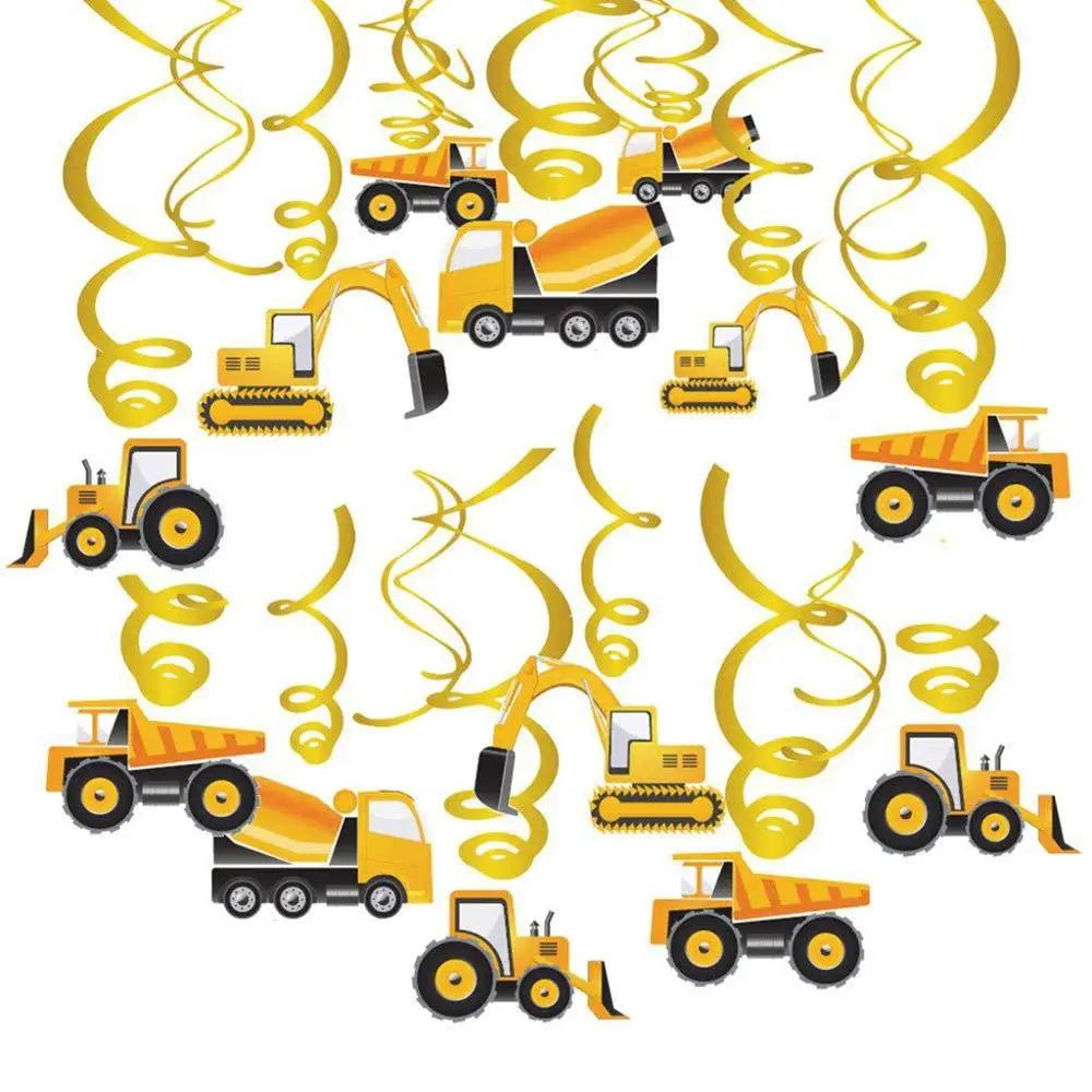 3d наклейки на стену экскаватор спираль висячие украшения строительство для