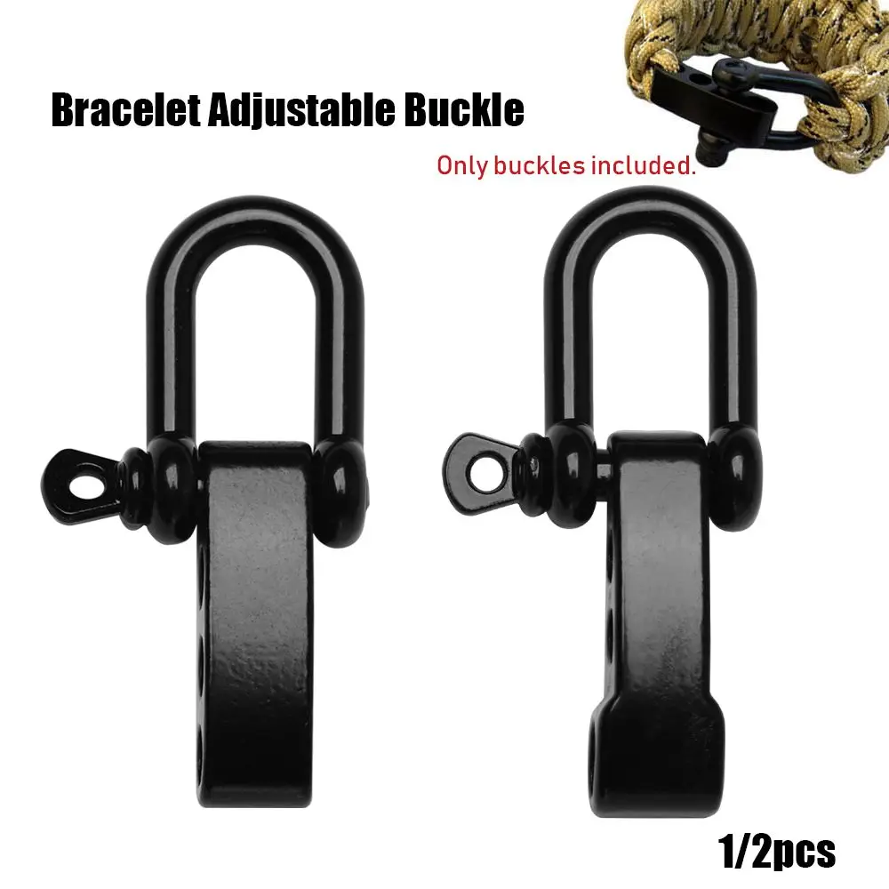 

1/2pcs Stainless Steel Black U Anchor Shackle Screw Pin Paracord Bracelet Buckle Outdoor Survival Rope Fittings