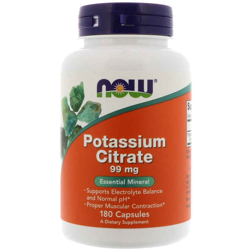 

Free Shipping Potassium Citrate 99 mg supports electrolyte balance and normal pH for proper muscle contraction 180 capsules