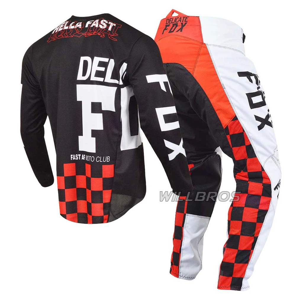 

New Arrival 2021 Delicate Fox Adult 180 ILLMATIK Mountain Bicycle Offroad Jersey Pants Motocross Black White Gear Set Mens Kits