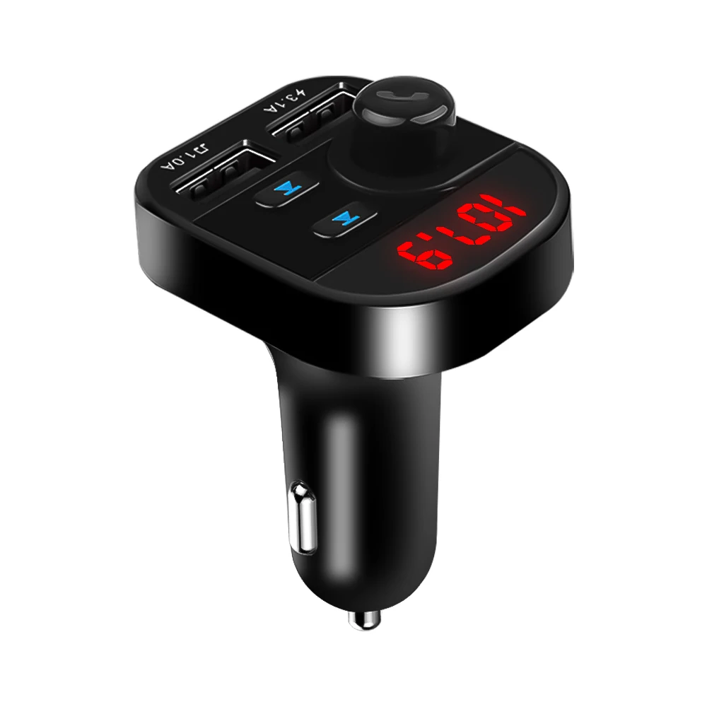 

Автомобильный Bluetooth-передатчик громкой связи, USB, AUX, Bluetooth 5,0, автомобильный комплект, FM-передатчик, беспроводной аудиоприемник, ЖК-цифровой