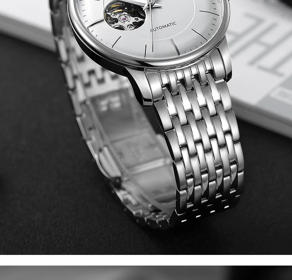 Модные автоматические мужские часы сапфировое стекло водонепроницаемость 50 м
