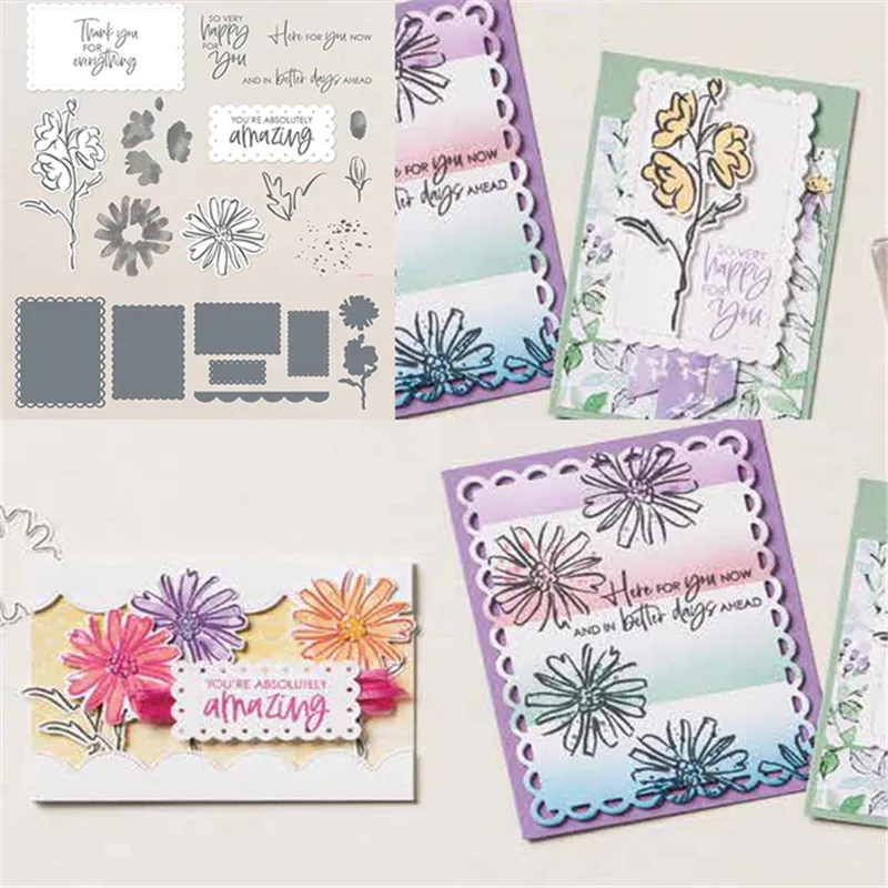 

Plants Metal Cutting Dies and Stamps Stencils for Scrapbooking/photo album Decorative Embossing Paper Card Clear Stamps and Dies