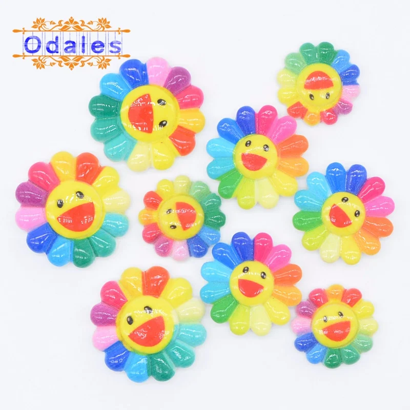 20 шт./лот улыбающийся красочный Подсолнух многоразмерная улыбка полимерная