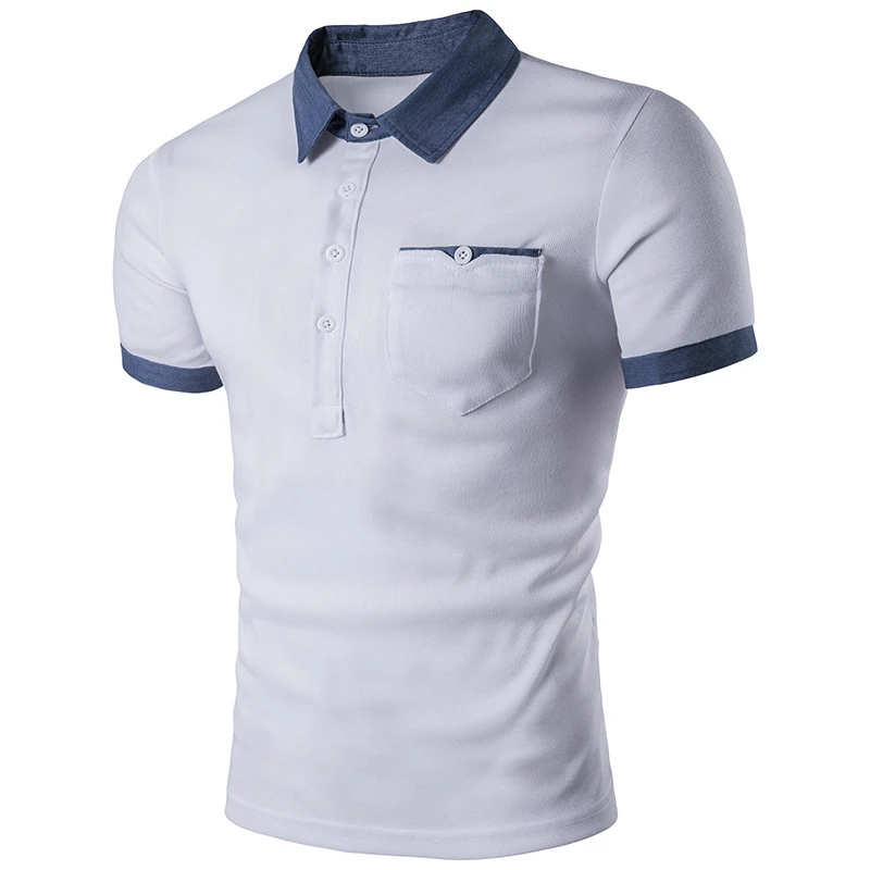 men's polo shirts Summer Short Sleeve Polo Shirt men spell color Casual Brand Clothing Streetwear Fashion Men tops