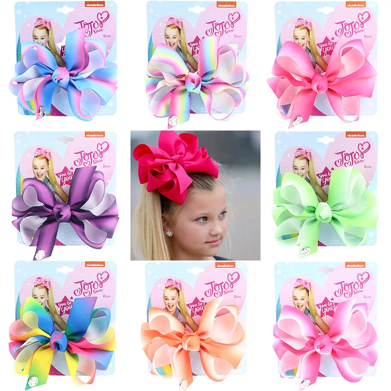 

1 Pcs/Set Gradient Grosgrain Ribbon Big Bows Clips Hairpin Girl's hair bows Boutique Hair Clip Headware Kids Hair Accessories