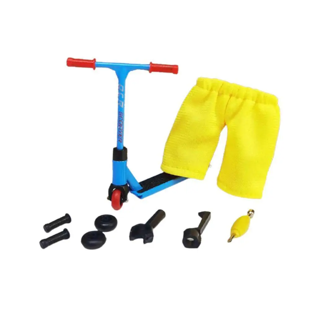 

1 Set Mini Finger Scooter Model Toy Alloy Scooter With Pants With Spare Wheel Set Fun Cute Toys For Children Over 6 Years Old