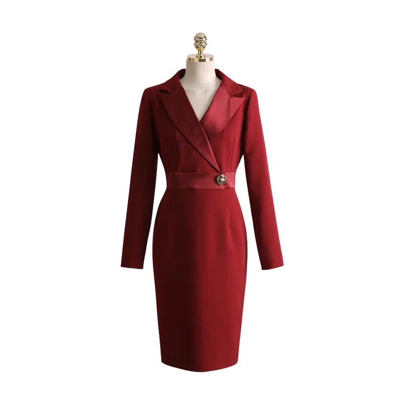 

2022 Spring/Fall High-End Fashion Women's Dress Slim Temperament Sexy Evening Dress High Quality Waist Slimming Dress