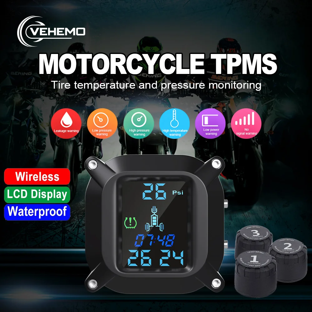 

Solar energy digital LCD TPMS tire pressure monitoring system Automotive safety alarm system Tire pressure Smart car