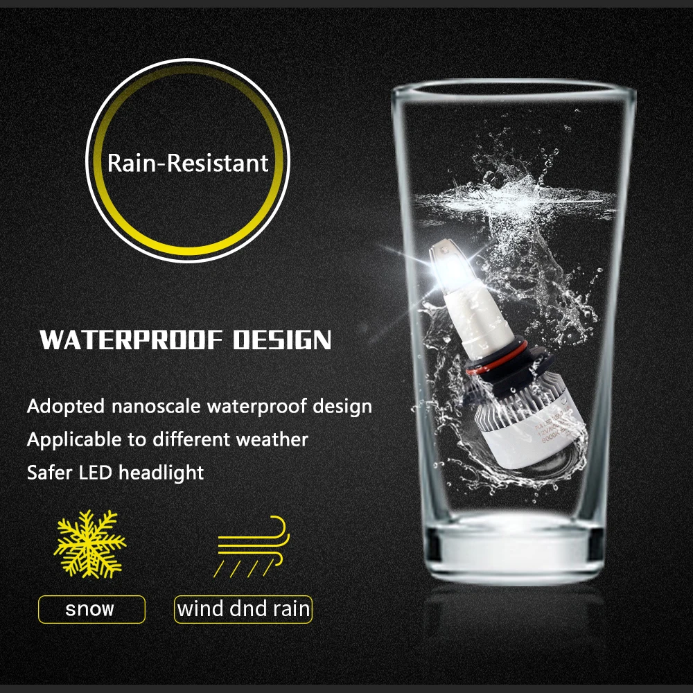 Светодиодный мини-светильник со льдом для автомобильных фар Canbus HB3 HB4 H1