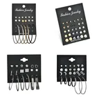 Набор серег VAGZEB для женщин, маленькие и большие круглые серьги золотого и серебряного цвета с кристаллами и искусственным жемчугом