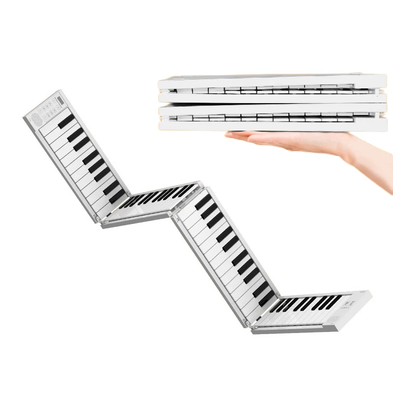 

Foldable Piano Keyboard 88 Keys Electronic Pianos Portable Keyboard 128 Tones Dual Speakers Headphone Output with Sustain Pedal