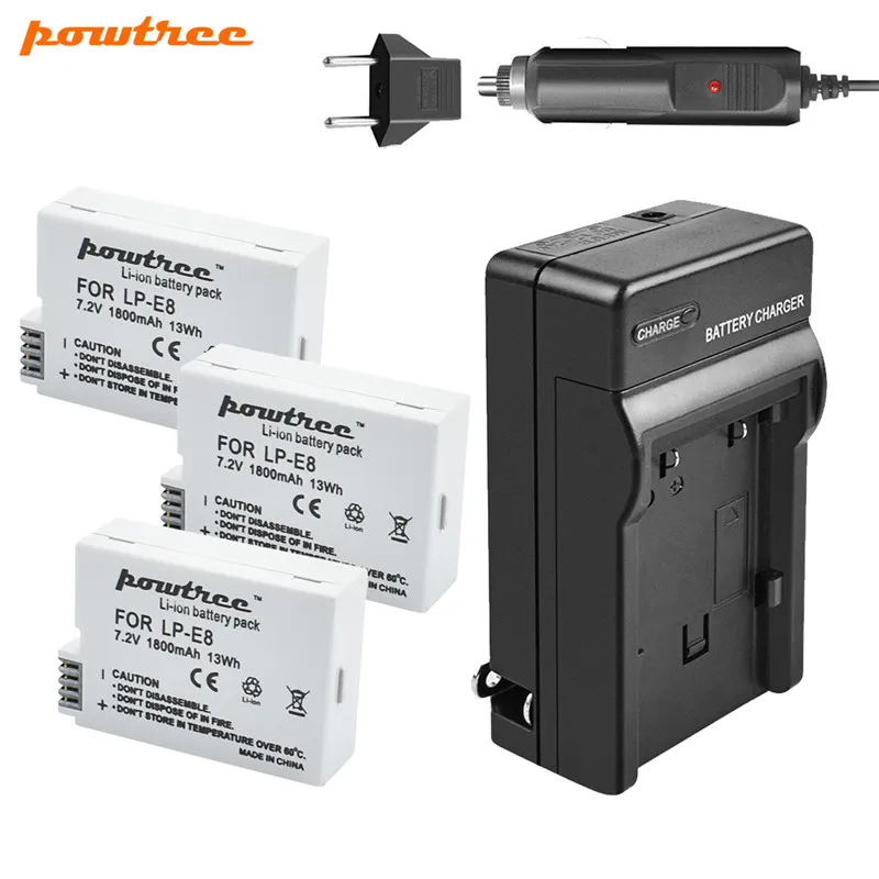 Зарядное устройство Powtree 1800 мАч для аккумулятора Canon EOS 550D 600D 650D 700D X4 X5 X6i X7i