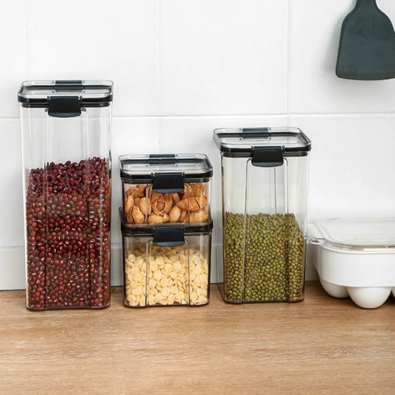 Китайский квадратный прозрачный кухонный органайзер и контейнер для хранения