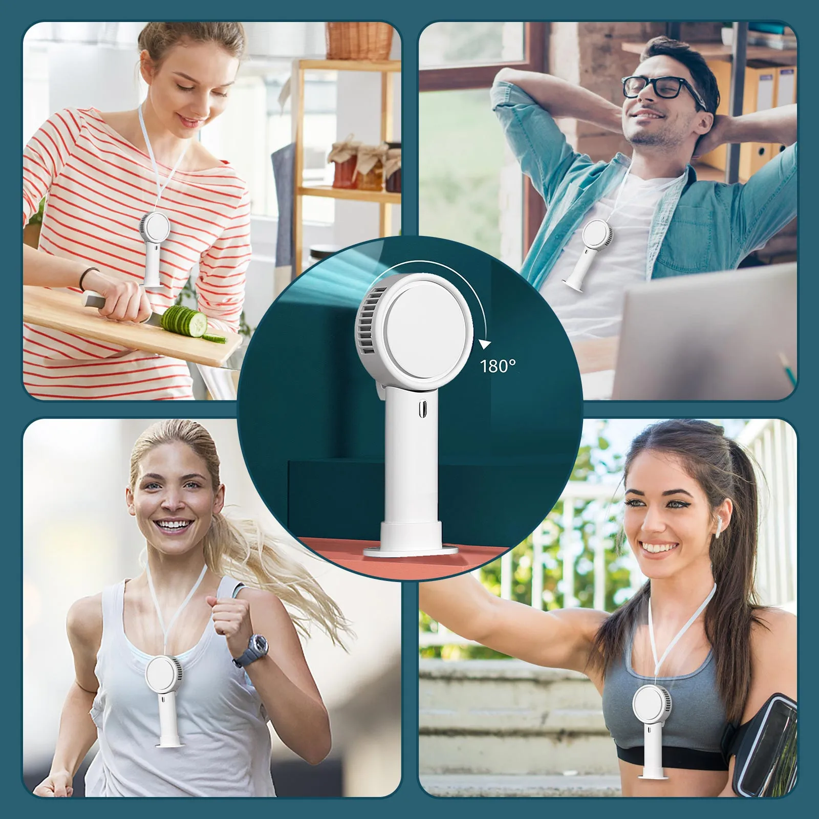 

CARPRIE Portable Bladeless Fan Handheld USB Rechargeable Mini Cooler No Leaf Handy Cooling Fan Air Cooler Fans Desktop