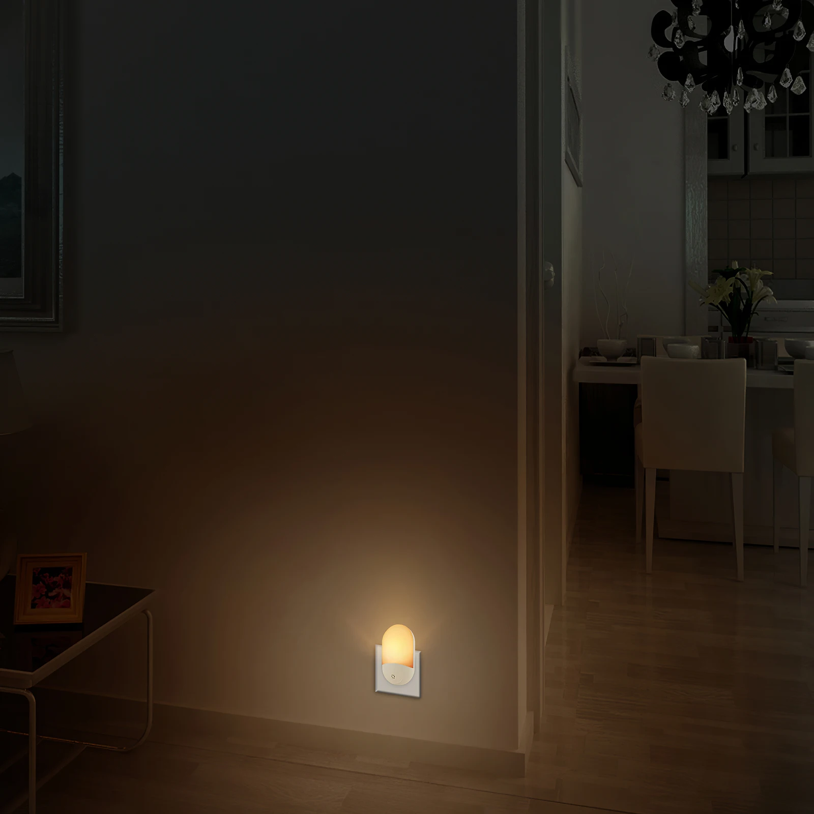 

Светодиодный ночсветильник с датчиком освещенности для умного дома, энергосберегающая лампа с защитой глаз, креативный прикроватный свети...