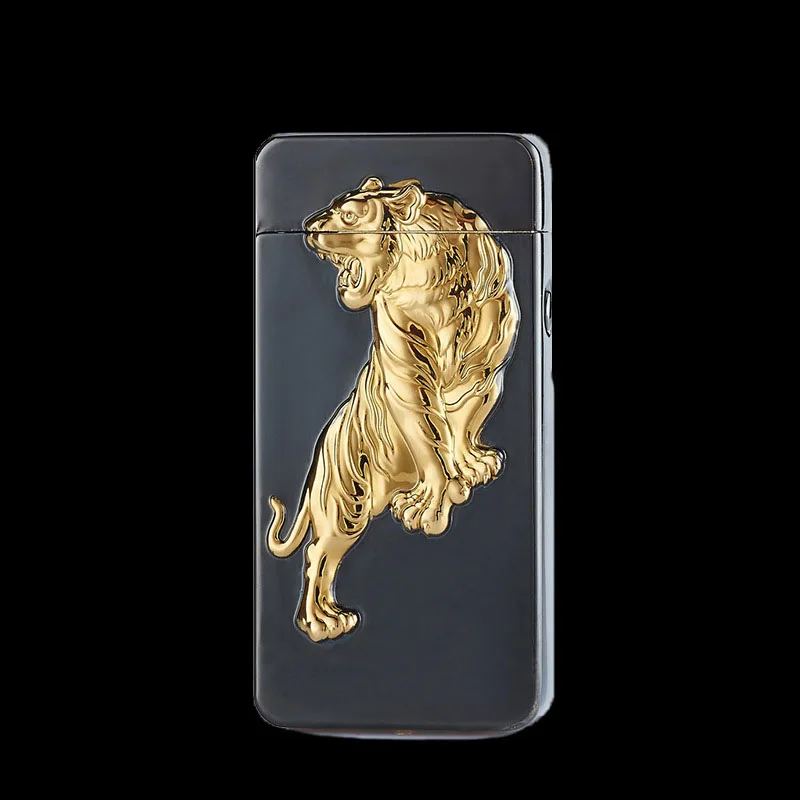 Новинка, зажигалка с зарядкой от usb, плазменная двойная дуга, ветрозащитная Зажигалка для сигарет, металлический рельеф, Скорпион, китайский дракон, мужской подарок