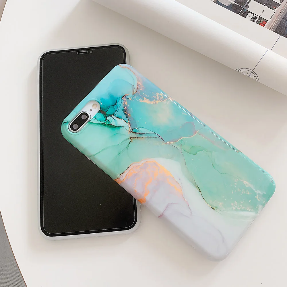 Мягкий силиконовый чехол для iPhone XR XS MAX 11 Pro Max мраморный 6 6S 7 8 Plus X красивый IMD