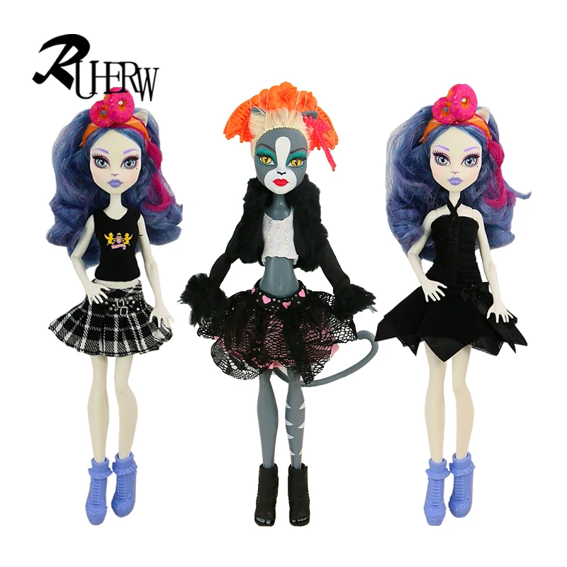 Фото Новое качественное кукольное платье для куклы Monster High, мягкая повседневная одежда, одежда ручной работы, комплект кукольной одежды, игрушки для девочек, игровой домик №1