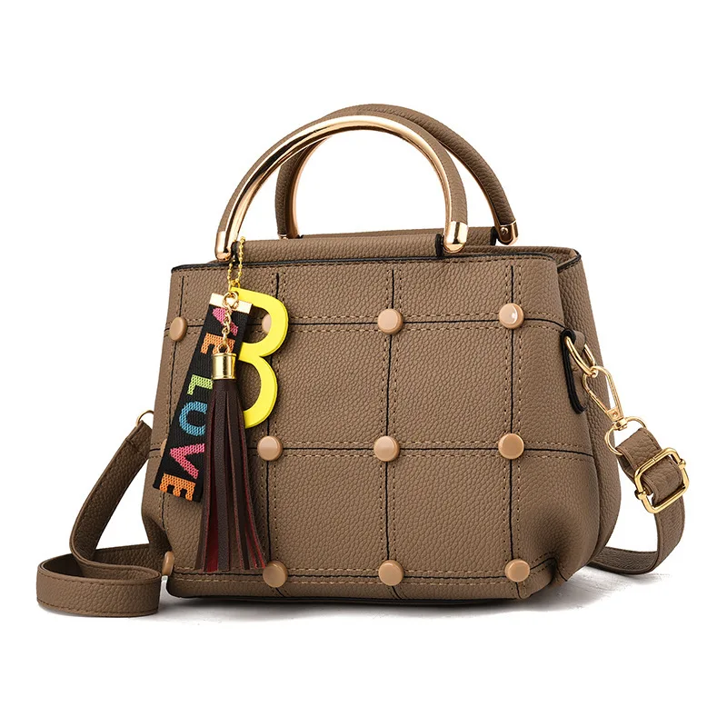 

Women Fashion Shoulder Bag Big Capacity Tassel Crossbody Bag Handbag Leather Top Handle Satchel