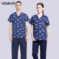 2021 new style surgical gown womens printed hand wash clothes brush hand clothes pet dental cosmetic oral work clothes