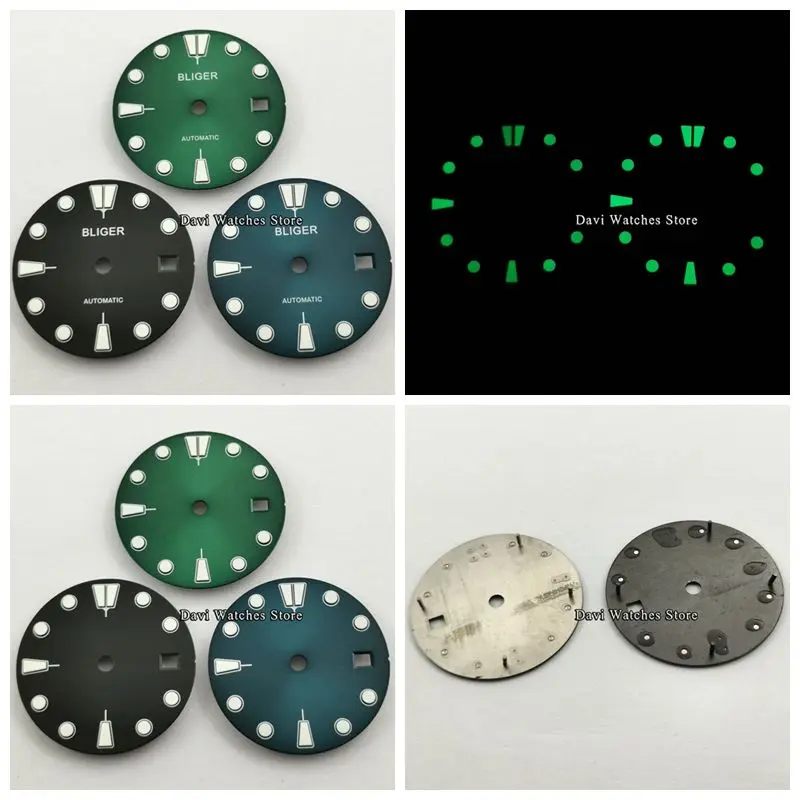 

Bliger 28.5mm Luminous Dial Fit for eta 2836/2824 Miyota 8215 821A 82 Series DG2813/3804 Seagull St1612 Movement Watch Dial