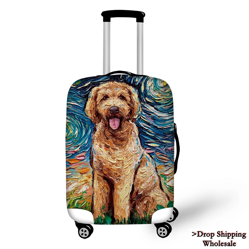 Чехол для чемодана чехол бульдога Doberman серая такса собака животное защитный