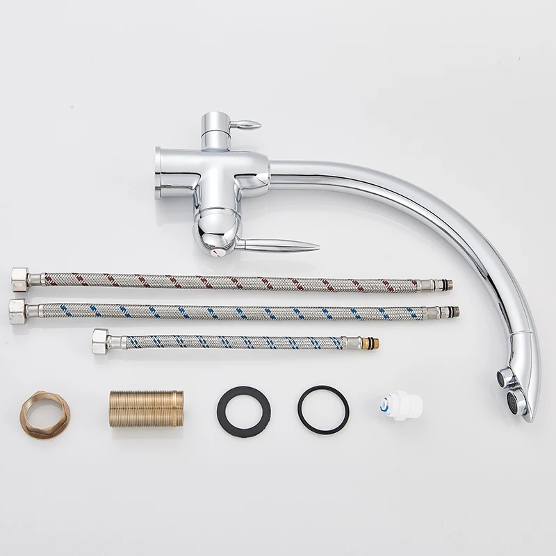 Rozin Поворотный кухонный кран для питьевой воды черный фильтр чистой с двойной