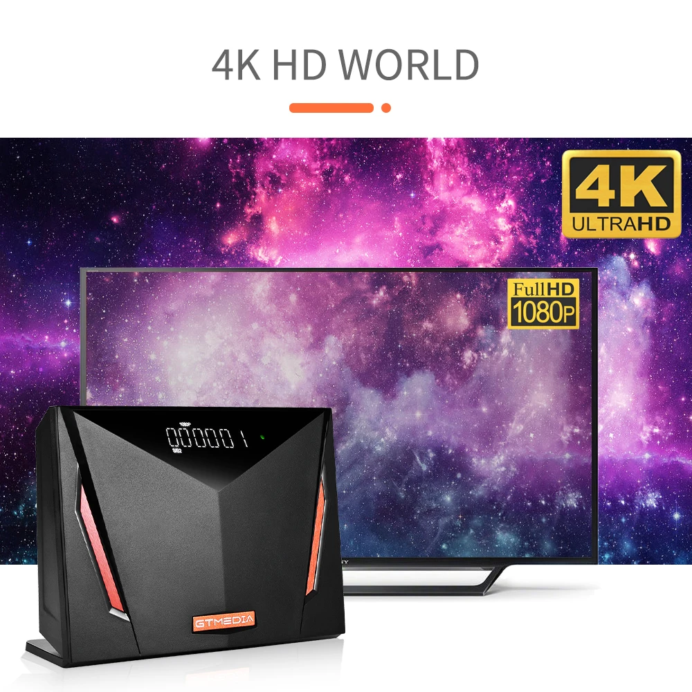 Лидер продаж Gtmedia V8 UHD TV Box M3U медиаплеер 4k Ultra HD H.265 встроенный WIFI Youtube телеприставка