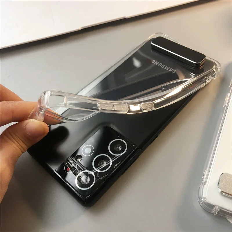 

Luxury Stand Phone Case for Samsung Galaxy S21 Plus Ultra 5G Transparent Case for S21+ 5G Gaxaly S21Plus with Holder
