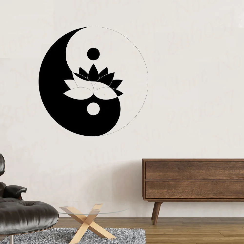 Цветок, наклейка на стену, Виниловая наклейка, художественный декор, Мандала Менди Ом, индуийский Будда, сделай сам, домашний декор, наклейка на стену, WL1715
