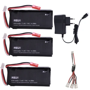 Аккумулятор lipo 7,4 В, 610 мА  ч, с зарядным кабелем, для Hubsan X4 H502S H502E, 7,4 В, 15C, Вт  ч, JST, для радиоуправляемых квадрокоптеров, дронов