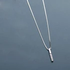 Ожерелье-цепочка женское серебристого цвета с микроинкрустацией из циркония в Вертикальную Полоску