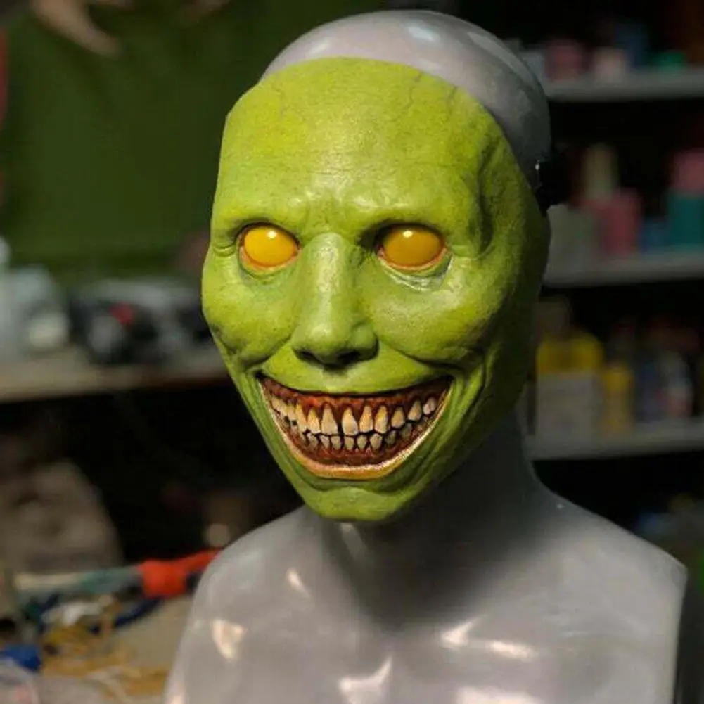 

Halloween Role Play Horror Mask Smile White Face Cosplay Independent Face Mask White Eye Demon 2021