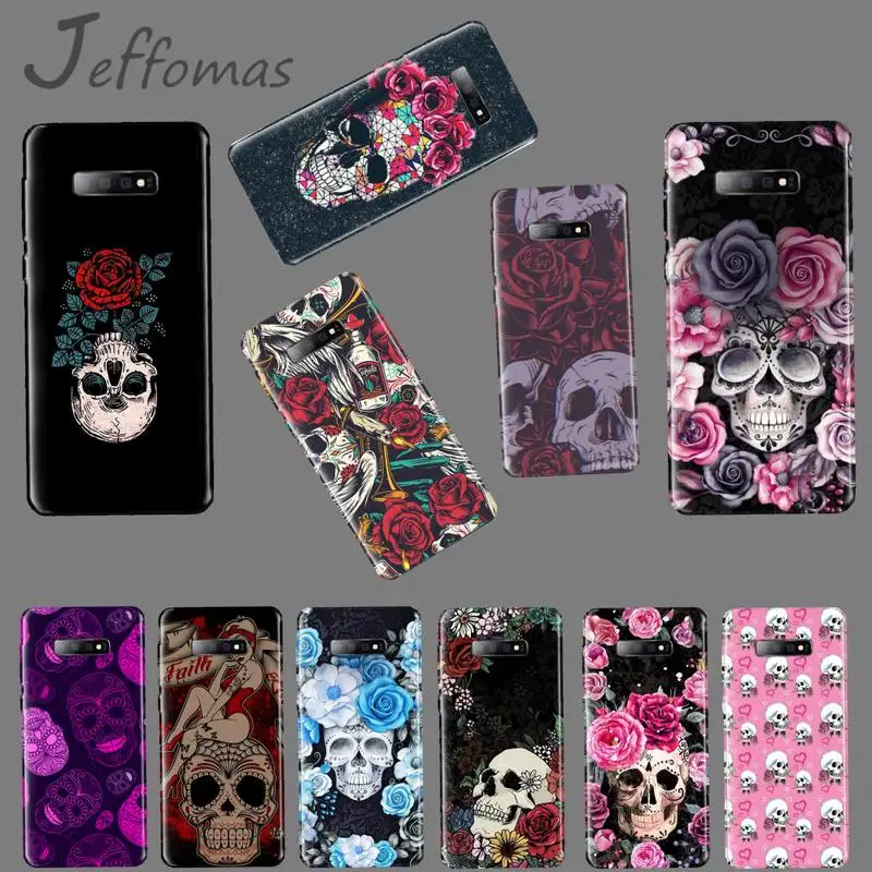 Чехол для телефона с изображением черепа и розы чехол Samsung Galaxy S5 S6 S7 S8 S9 S10 S10e S20 edge