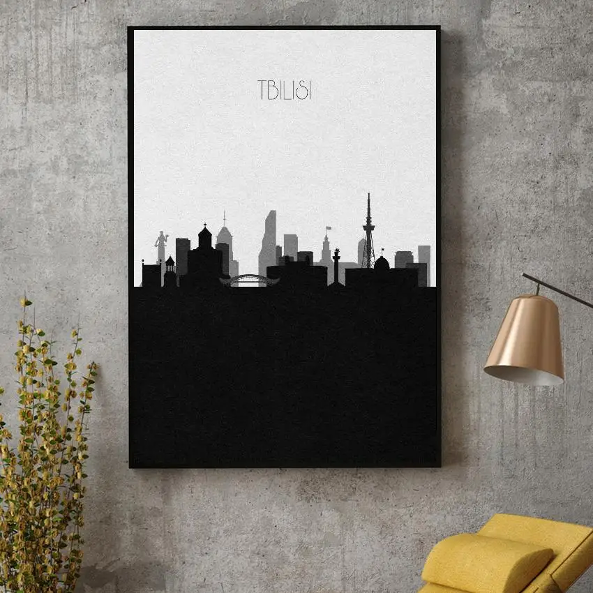 

Tbilisi Skyline Art Canvas Poster Prints Home Wall Decor Painting